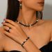 Women’s Jewelry Set Fashion Temperament Black Crystal Necklace Female Niche High End Design Clavicle Chain Trendy Temperament Short Neck Necklace_ipsvogv.com