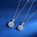 Silver Moissanite Necklace Full Of Diamond Round Cake Pendant Niche Design Clavicle Necklace Female_ipsvogv.com