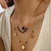 Double Layer Obsidian Natural Stone Water Drop Pendant Necklace Fashionable And Versatile Gold Plated Clavicle Chain Stainless Steel Necklace_ipsvogv.com