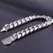 Stainless Steel Diamond Cuban Bracelet Miami Full Zircon Snap Thick Chain Men's Hip Hop Accessory_ipsvogv.com