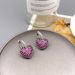 Micro inlaid zircon red heart-shaped New Year high-end feel, light luxury, a fashionable pair of earrings for women with_ipsvogv.com