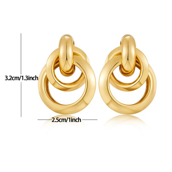 Hoop earrings, irregular design, copper plated real gold, fashionable, personalized, high end female earrings_ipsvogv.com