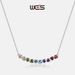Smiling love color zirconium necklace female S925 silver inlaid rainbow zircon clavicle chain simple light luxury_ipsvogv.com