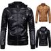 2023 European size men's leather jacket washed leather hooded leather jacket plus velvet warm leather jacket large size men's jacket 1603_ipsvogv.com