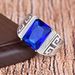 Jin Jiahua Zircon Square Diamond Dominant Pattern Open Inlaid Blue Business Elegant Trendy Men's Ring_ipsvogv.com