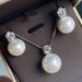 Cao Shi's Japanese and Korean minimalist pearl jewelry set for bridesmaids, fashionable temperament, earrings,_ipsvogv.com