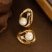 Small Niche Design Pearl Ear Buckle, Internet Famous Diamond Studded Super Sparkling Zircon Gold Temperament, Simple And_ipsvogv.com