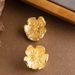 Fashionable Matte Gold And Silver Three-dimensional For Women, Exaggerated, Light Luxury, High-end Floral Earrings_ipsvogv.com