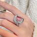 Caibao Full Diamond Pink Zircon Ring Female Ins Luxury And Luxury, Niche Temperament Finger Ring, Internet Celebrity_ipsvogv.com