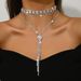 Double Layer Y-Shaped Clavicle Chain - Full Diamond Necklace For Women_ipsvogv.com