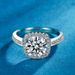 Live luxury bag one carat ring, women's fashion square surround set with full diamond four claw zircon ring_ipsvogv.com