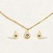Geometric design style necklace earring set, simple drip oil asymmetrical earrings, fashionable and versatile collarbone_ipsvogv.com