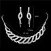 Bridal Jewelry Set - Silver Diamond Necklace & Earrings (Wedding Dress Accessories, Wholesale Elegant Bridal Decor)_ipsvogv.com