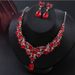 Rhinestone Bride Necklace And Earring Set For Banquet Party Exaggerated Fashion Women's Dress Accessories_ipsvogv.com