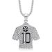 New Hip-Hop Jewelry Stainless Steel Gold-Plated Full Diamond Soccer Epoxy No. 10 Jersey Pendant Necklace_ipsvogv.com