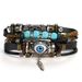 Blue Eye Beaded Multi-layer Cowhide Hollow Men's Leather Bracelet_ipsvogv.com