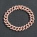 Unisex Hip Hop 12mm Bubble Chain Cuban Chain 4 Rows Of Zircon Rose Gold Men And Women Hip Hop Simple Trend Necklace_ipsvogv.com