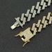 Hip hop full diamond men's with bold and exaggerated Miami Cuban bracelet width 15mm_ipsvogv.com