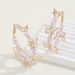French Style Light Luxury High-End Butterfly Rice Pearl Large Hoop For Women New Trendy Fashion Earrings_ipsvogv.com