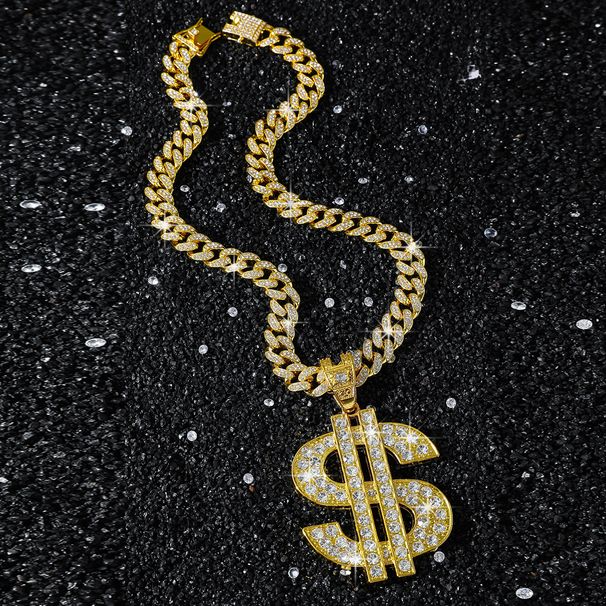 Jewelry Hip Hop New Personalized Symbol Men's USD Large Pendant Necklace_ipsvogv.com