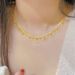 Pure Copper Gold-Plated Tassel Lace Chain Clavicle Necklace Women, Exquisite Sweet Style Mesh Bell Choker, Gift For_ipsvogv.com