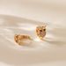 Animal owl ear buckles inlaid with zircon exquisite small earrings copper plated K real gold unique design niche earrings_ipsvogv.com
