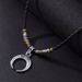 Women's Jewelry Retro Ethnic Style Necklace Alloy Crescent Pendant Beaded Braided Rope Sweater Chain Adjustable Necklace_ipsvogv.com