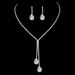 Women’s Jewelry Set Fashion Simple Jewelry Water Drop Shiny Wedding Claw Chain Diamond Dinner Set Necklace Earrings Bride Four Piece Set_ipsvogv.com