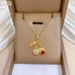 【 】 Red Cherry Light Luxury Charm Gorgeous Full Diamond Necklace Women's Versatile Clavicle Titanium Steel Chain_ipsvogv.com
