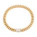 Men's Jewelry Hip Hop K Gold Plated Stainless Steel Cuban Chain Micro Inlaid Zircon Buckle Necklace_ipsvogv.com