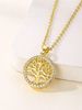 Jewelry Round Tree Of Life Pendant Necklace Simple Clavicle Alloy Women's Neck Chain_ipsvogv.com