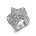 New Hip-Hop Trendy Fashion Light Luxury Personality Bold Titanium Steel Inlaid Diamond Pentagram Ring_ipsvogv.com