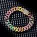 Cuban Personality Hip-Hop Street Dance Trend More Colors Than Rainbow Alloy Inlaid White Diamond Bracelet Style Men's_ipsvogv.com