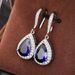 Cao Shi Luxury Blue Tansan Zircon Eardrops Earrings And Accessories_ipsvogv.com