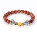 Hot Selling Natural Gold Sand Stone Malachite Silver Double Dragon Play Bead Men's Bracelet_ipsvogv.com