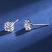 Hengli S Hot Style Silver Jewelry Bull Head Mosang Stone Earrings Open Four Claw Inlaid Lover Gift_ipsvogv.com