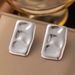 Titanium Steel Rectangular Pleated Wrinkled With Exaggerated Concave Convex Surface And Golden Luster For Women's_ipsvogv.com