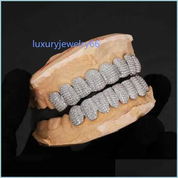 Dental Grills Exclusive Customization Moissanite Teeth Grillz Iced Out Hop Sier Decorative Braces Real Dia Bg Too Dh2Sf_ipsvogv.com