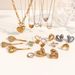 Fashionable And Elegant Stainless Steel Gold-Plated Heart Zircon Necklace Set For Women_ipsvogv.com