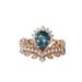 Three Brilliant Luxurious Princesses, Crown And Rose Gold Ring Accessories, Inlaid With Water Droplet Colored Diamond_ipsvogv.com