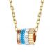 Designer's Couple High Luxury Fashion Trendy Cool New Gear Inlaid Diamond Ceramic Rotating V-Gold Color Separation Necklace INS Couple Necklace_ipsvogv.com