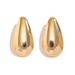 Design metal glossy water drop bean earrings female geometric love fold earrings earrings_ipsvogv.com
