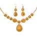Plated Bridal Necklace Earrings Two Piece Dubai India Water Drop Sand Gold Jewelry Set_ipsvogv.com