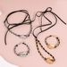 Winding Velvet Rope Bow Necklace Exaggerated Shaped Bead Bracelet Set_ipsvogv.com