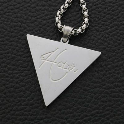 Student Singer Rap DJ Hip Hop Hairstylist Geometric Triangle Pendant Titanium Steel Men's And Women's Necklace Sweater_ipsvogv.com