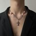 Three Color Gradient Full Diamond Love Color Matching Cross Pendant Hip Hop National Trend Neutral Necklace Can Be Worn By Men And Women_ipsvogv.com