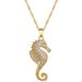 【 Titanium Steel 】 Small Seahorse Animal Light Luxury Temperament Gorgeous Full Diamond Necklace Women's Versatile_ipsvogv.com