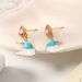 New Chinese Style National Tide Cloud Mountain Earrings Female Qingshan Baiyun Enamel Color 2024 Summer New Earrings_ipsvogv.com