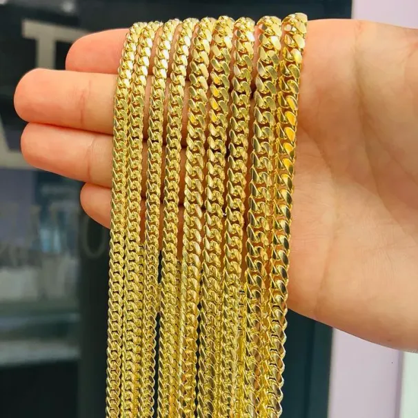 Wholesale 10K 14K Solid Real Gold 8MM Cuban K Chain Bracelet Iced Out Hip Hop Moissanite Necklace Fine Jewelry Men Women_ipsvogv.com