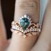 Three Brilliant Luxurious Princesses, Crown And Rose Gold Ring Accessories, Inlaid With Water Droplet Colored Diamond_ipsvogv.com